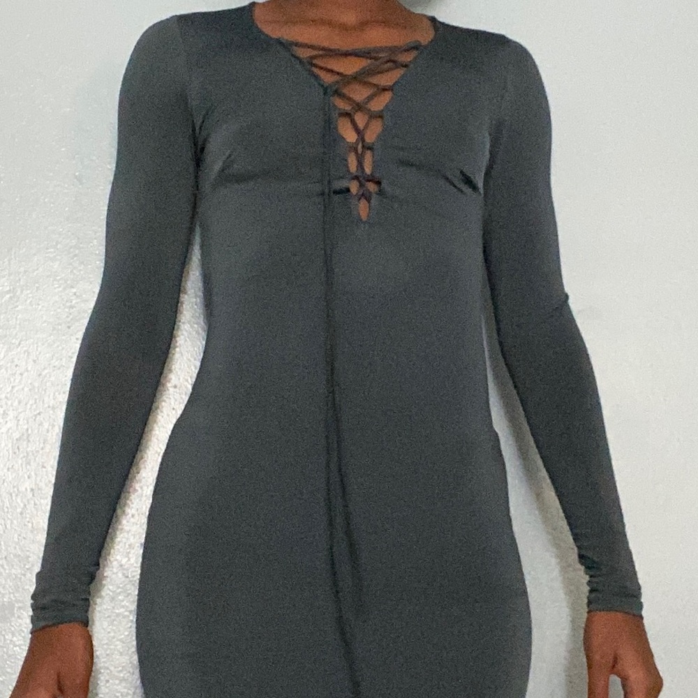 Lace Up Midi Dress